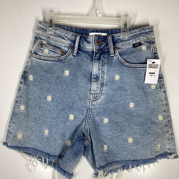 Mavi Millie Floral Detail Denim Shorts Size‎ 26 - Picture 4 of 11